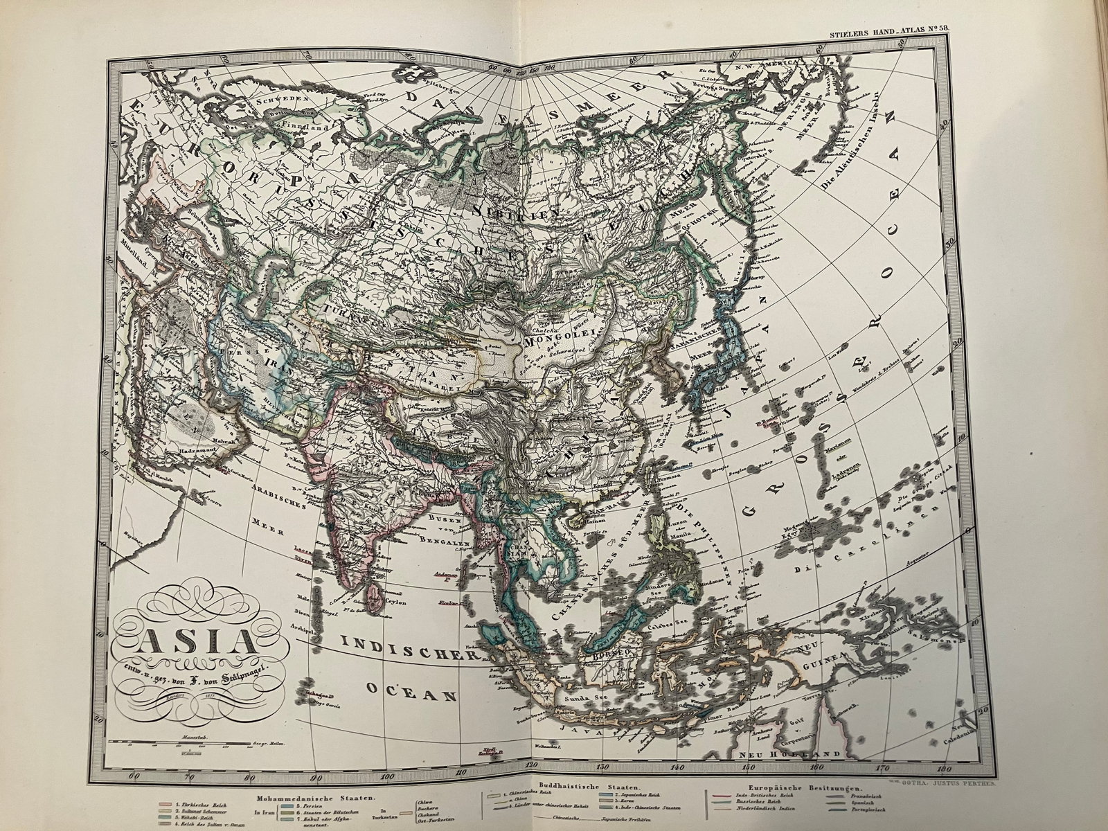 1877 Stieler Map of Asia -- Asia (1 of 1)