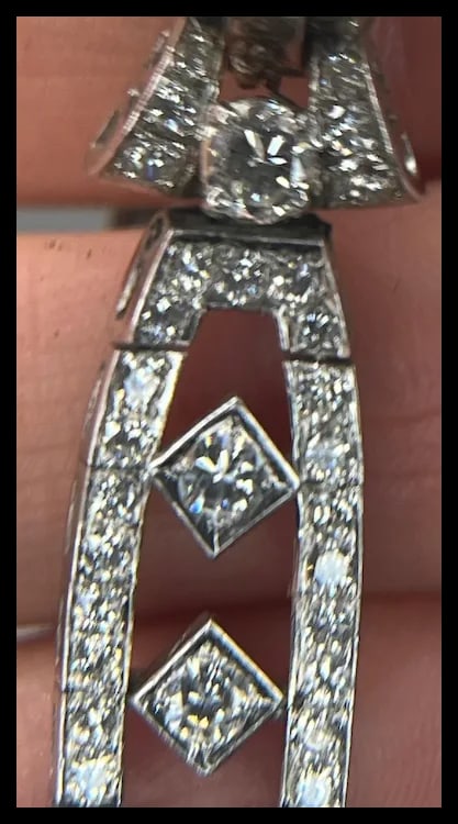 Incredible Estate Diamond and Platinum Hamilton Bracelet/ Hidden Watch - 16
