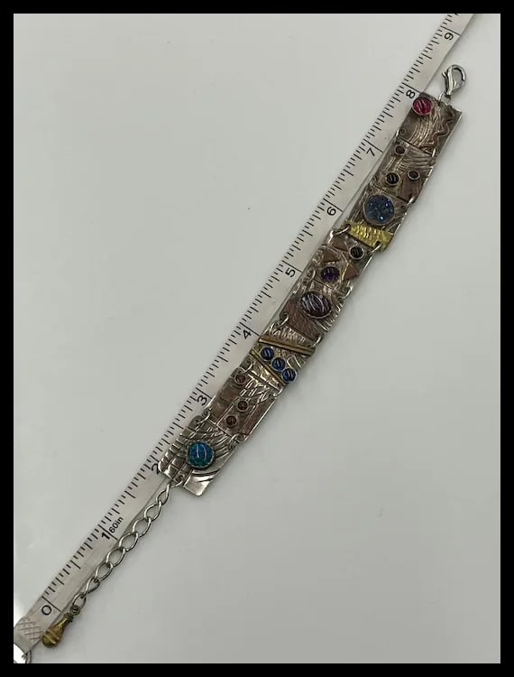 Vintage Native American Navajo Turquoise Sterling Silver Bracelet/Cuff - 6
