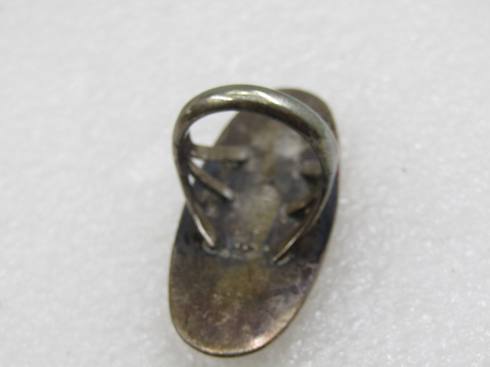 Vintage Sterling Southwestern Pink Faux Mother-of-Pearl Ring, Sz. 8 - 6