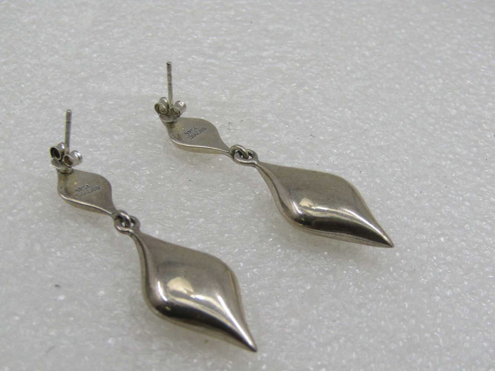 Vintage Sterling Pointed Stud & Drop Earrings, Pierced, 2" - 5