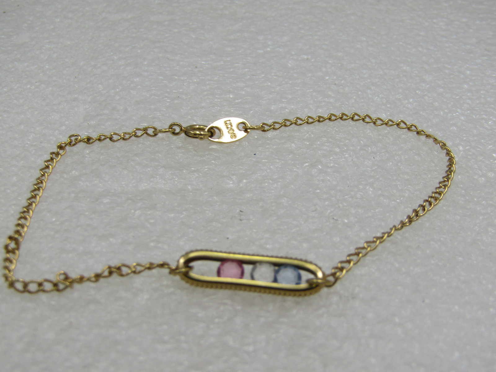 Vintage Gold Tone Floating CZ Anklet/Bracelet 8.75" Avon - 2