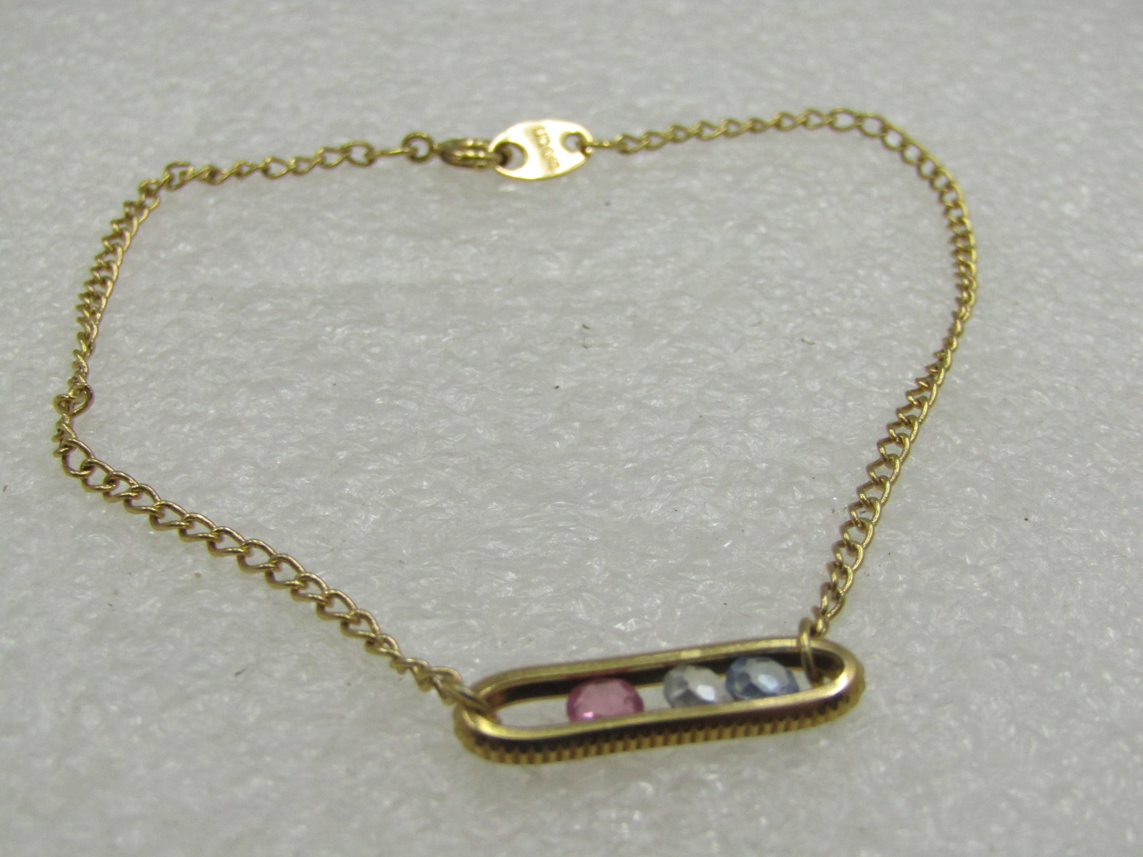 Vintage Gold Tone Floating CZ Anklet/Bracelet 8.75" Avon - 3