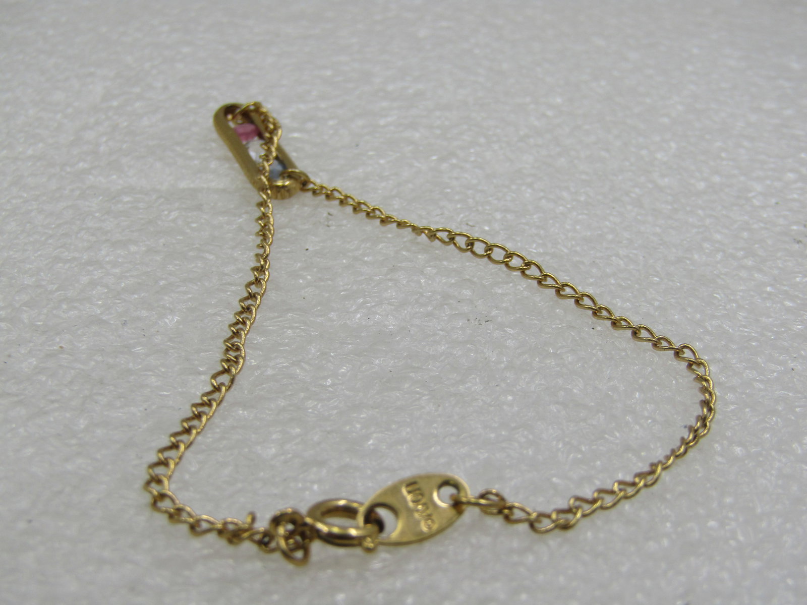 Vintage Gold Tone Floating CZ Anklet/Bracelet 8.75" Avon - 5