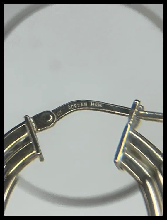 Estate Sterling Silver JORDAN MOM Double Hoop Earrings - 4