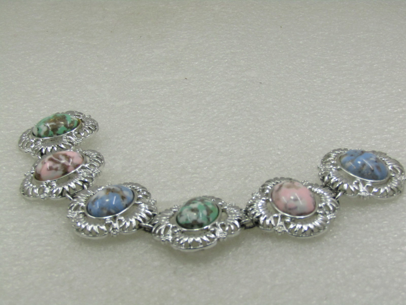 Vintage Faux Agate Bracelet, Sarah Coventry, 8", 1960's-1970's - 2