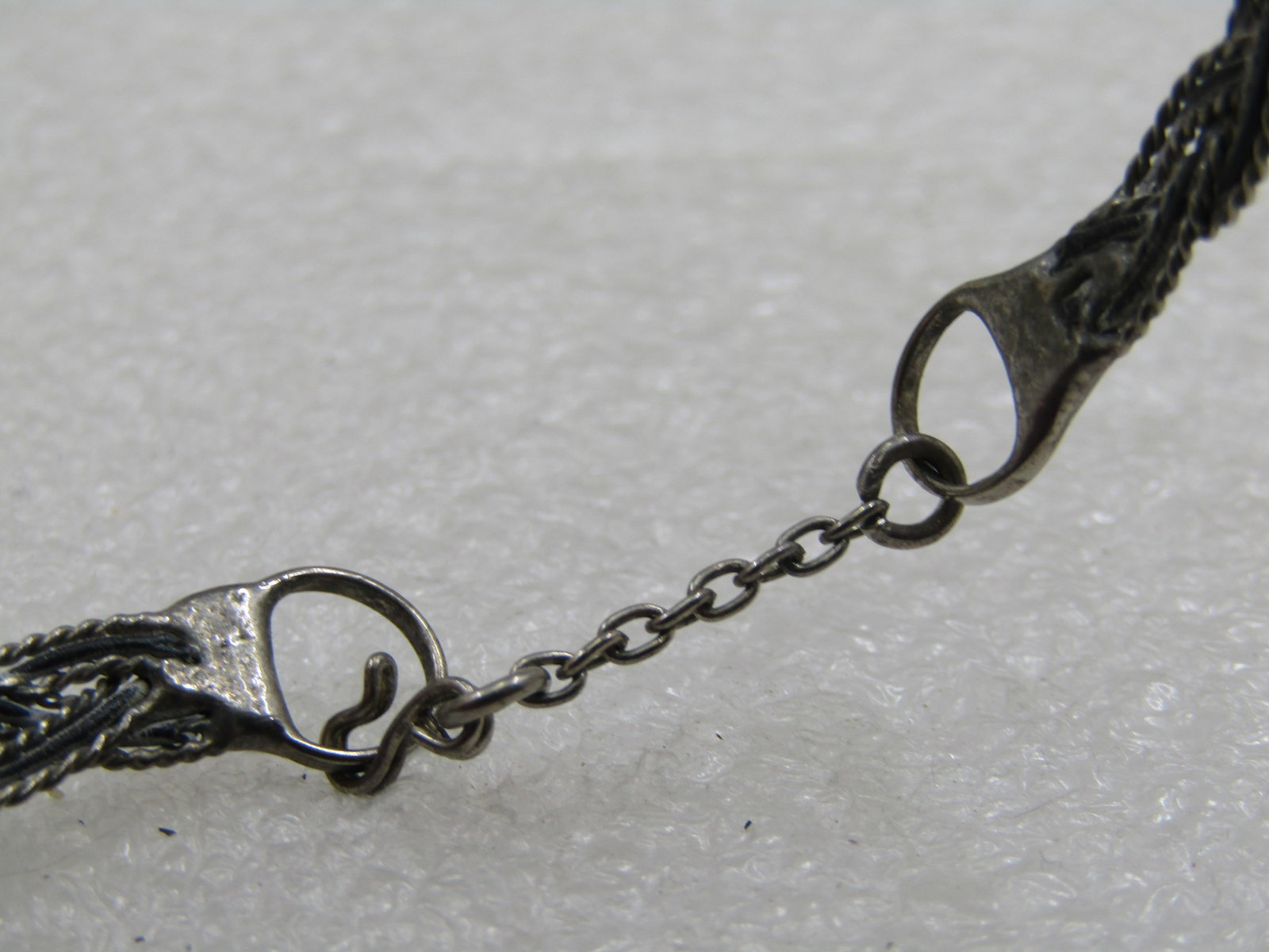Vintage Silver Plated Braided Cuff Bracelet, with Hook Clasp. - 6