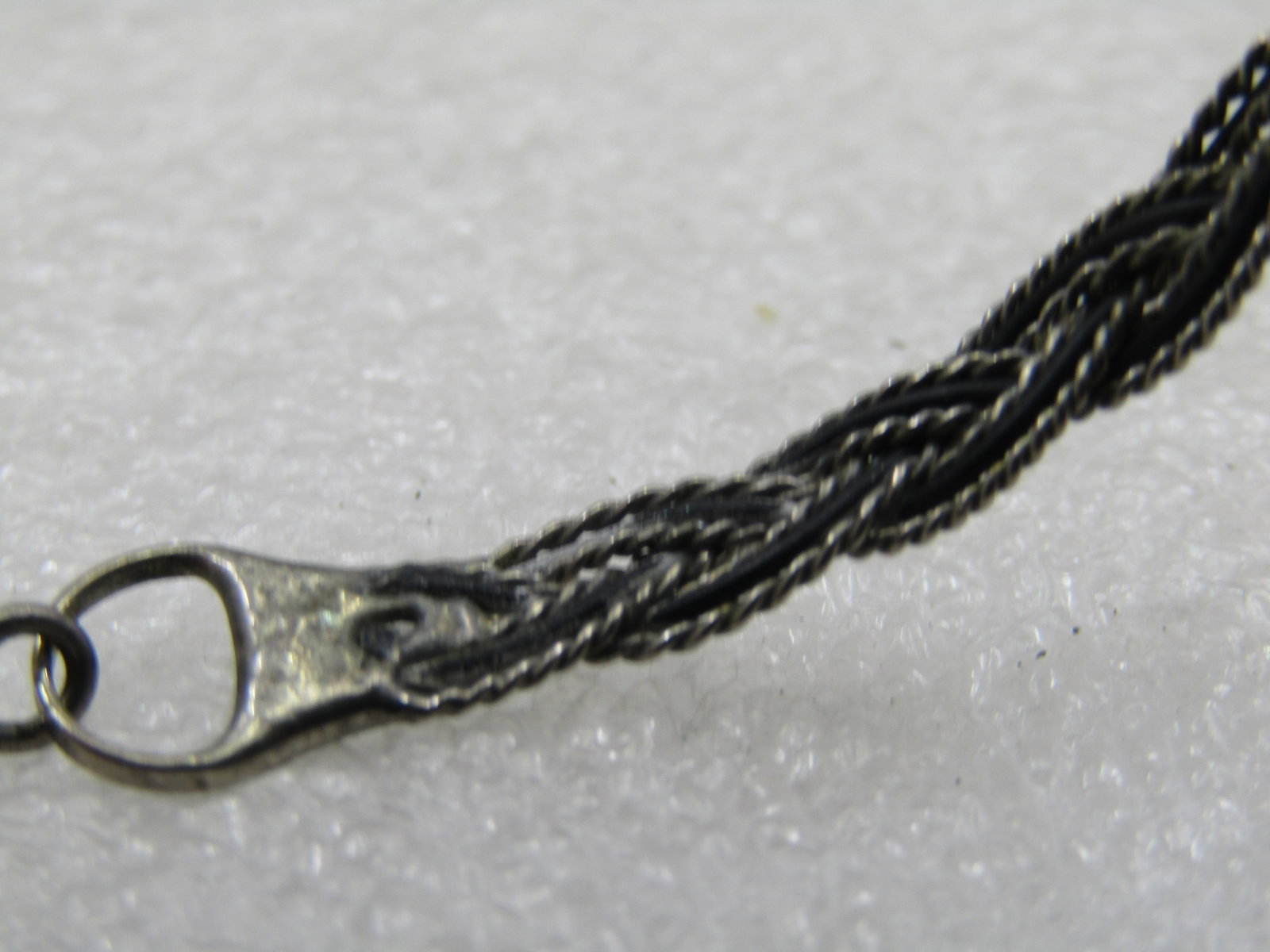 Vintage Silver Plated Braided Cuff Bracelet, with Hook Clasp. - 7
