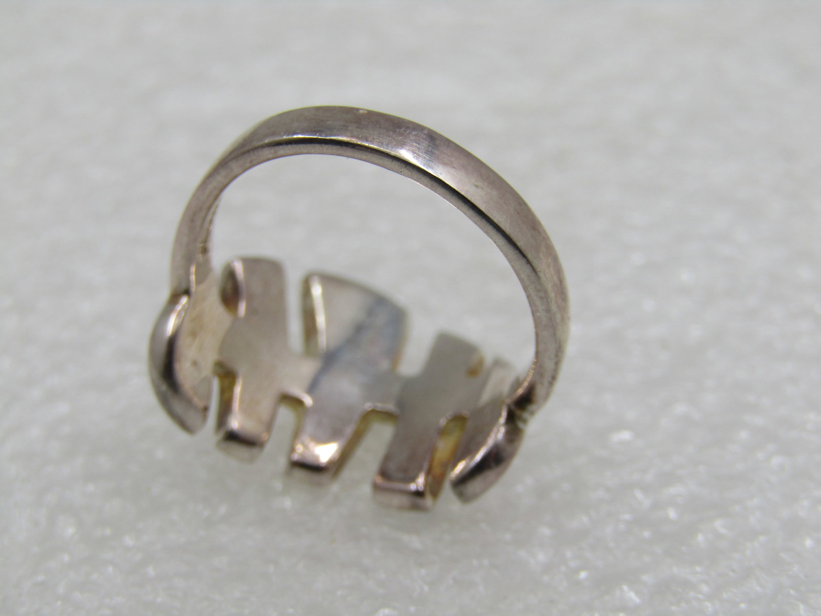 Vintage Sterling Inlaid Pastel Mother-of-Pearl Ring, Sz. 7. - 5
