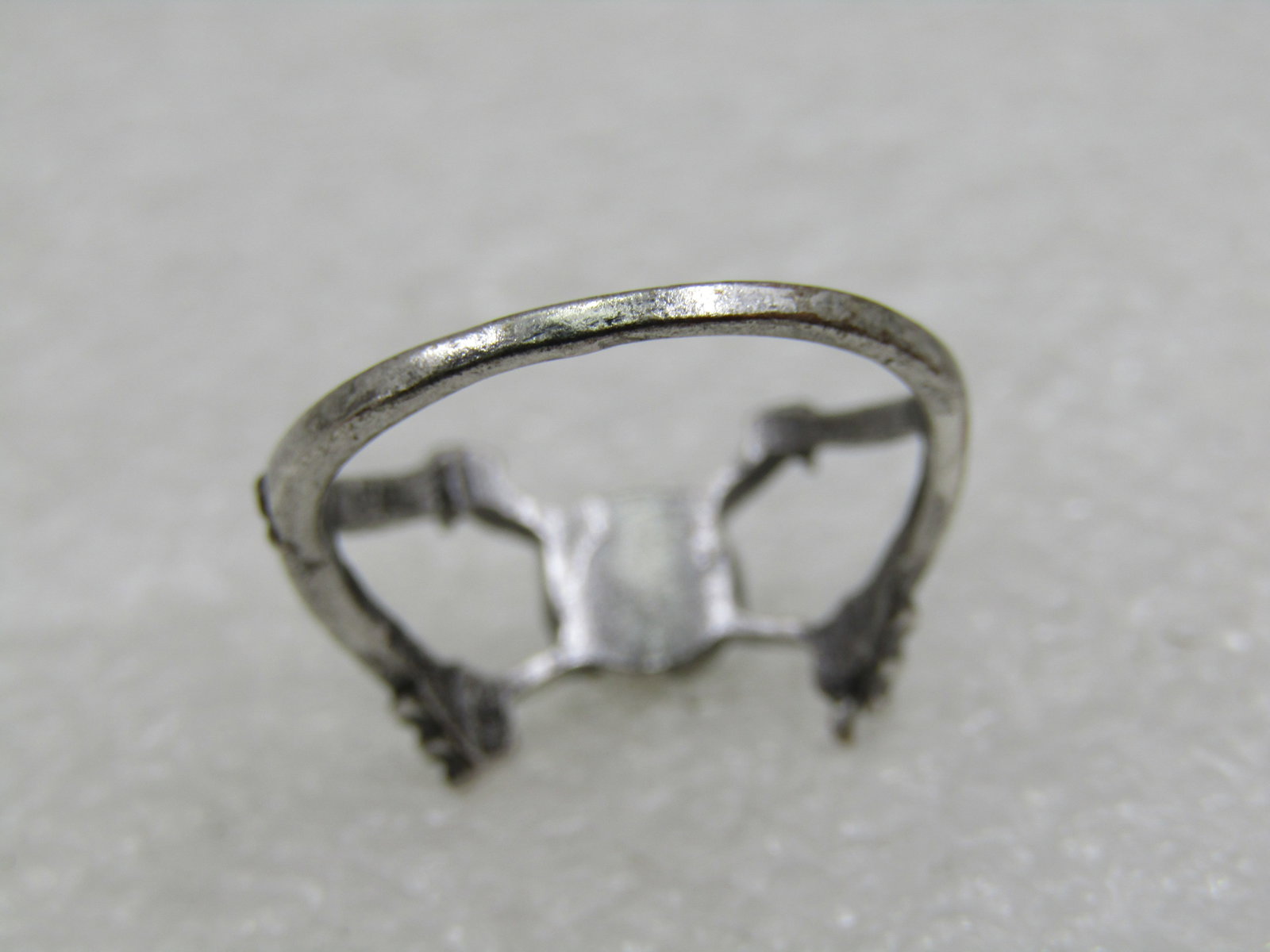 Vintage Southwstern Faux Turquoise Ring, Sz. 6.5, Silver Tone - 4