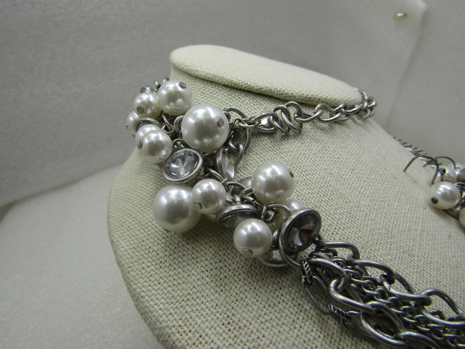 Premier Design Faux Pearl & Clear Rhinestone Necklace Earrings Set, 36" - 5