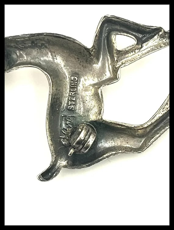 Vintage Coro Sterling Silver Gazelle/Antelope Brooch/Pin - 5