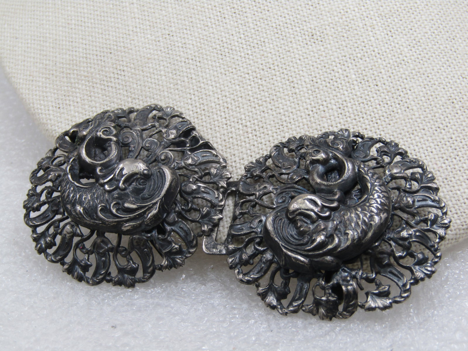Art Nouveau Mythical Mermaid/Mermen Buckle, Early 1900's, 3", 1895-1910 - 3