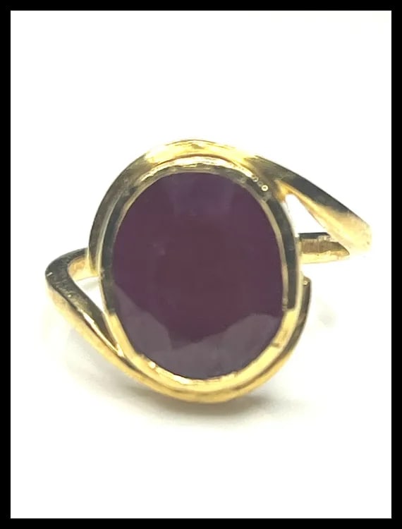 Estate 22k Gold 5 Carat Oval Ruby Ring - 2