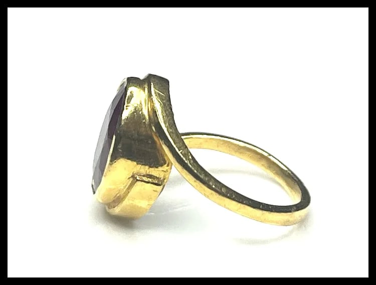 Estate 22k Gold 5 Carat Oval Ruby Ring - 4