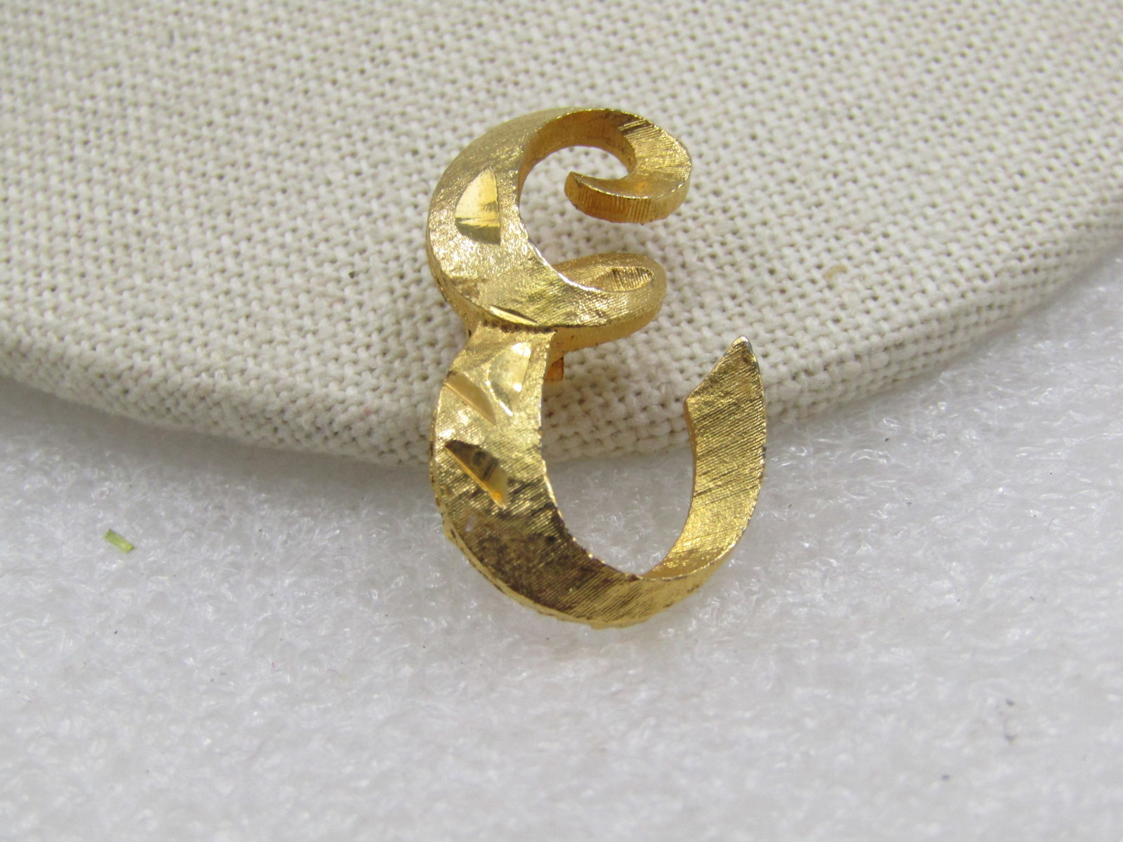Vintage Iniital E Brooch, 1960's-1970's, 1-1/8" - 3