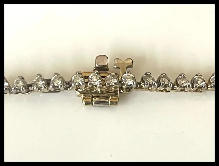 Estate 8.50 Carat Diamond 14k Yellow Gold Tennis Necklace - 11