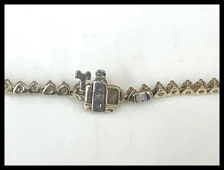 Estate 8.50 Carat Diamond 14k Yellow Gold Tennis Necklace - 12