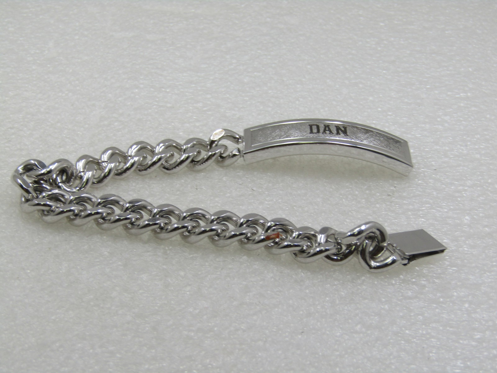 Sterling & Stainless Steel Engraved DAN Men's I.D. Bracelet, 8.25" - 5