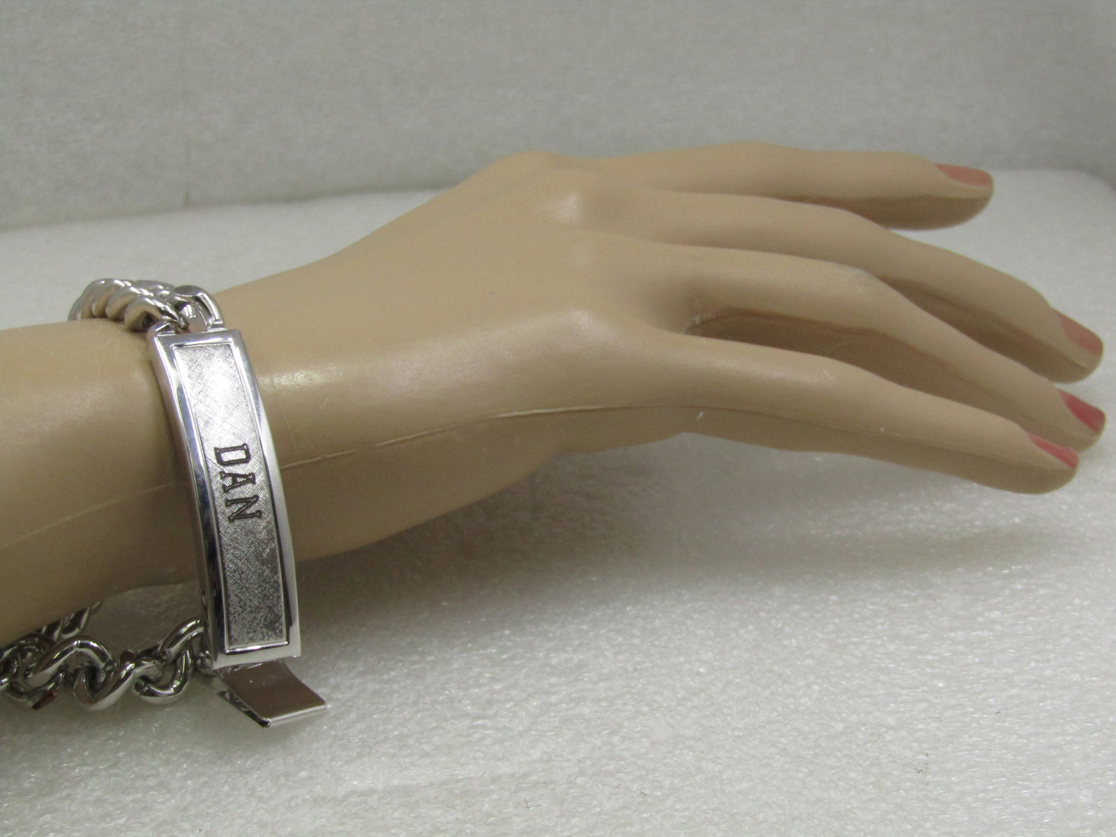 Sterling & Stainless Steel Engraved DAN Men's I.D. Bracelet, 8.25" - 7