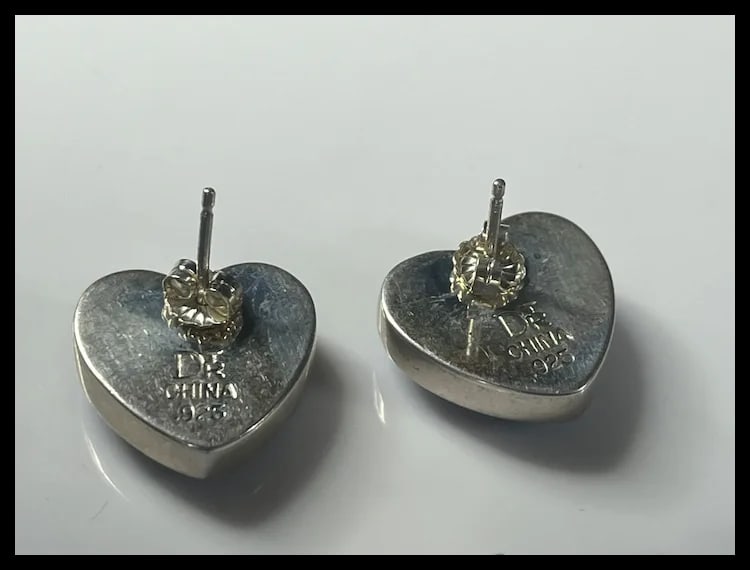 Vintage DTR Jay King Sterling Silver Lapis Lazuli Heart Pendant and Earring Set - 7