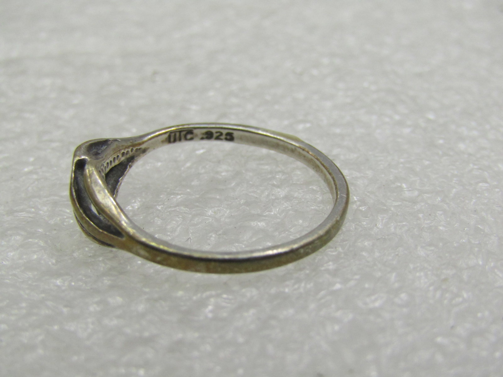 Vintage Sterling Domed Diamond Cut Ring, Sz. 6, Signed UTC - 5