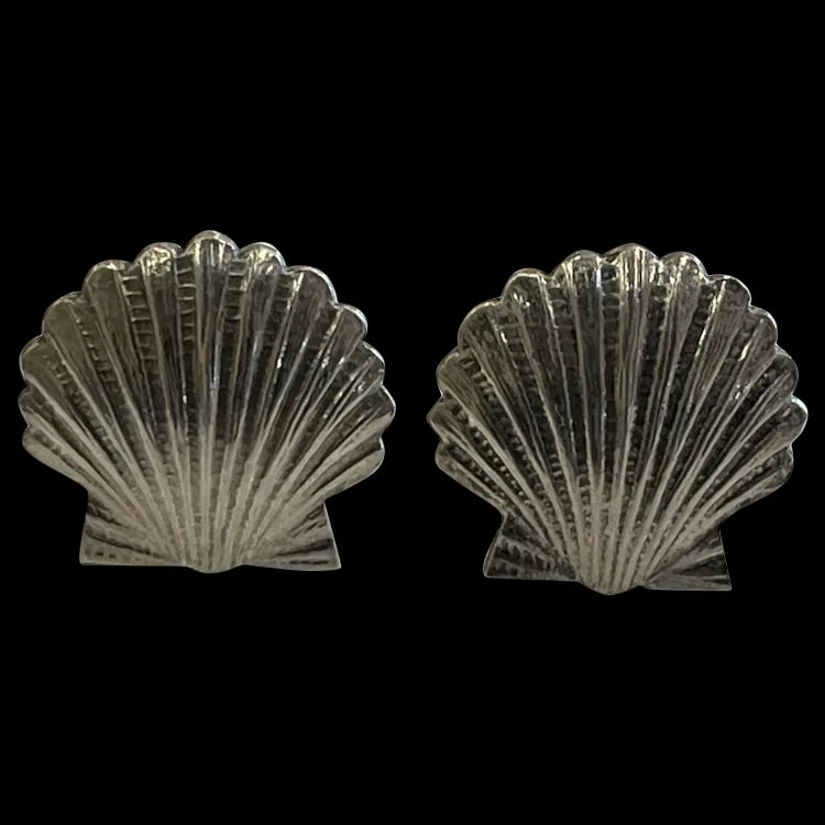 Vintage Sterling Silver Seashell Earrings (1 of 7)