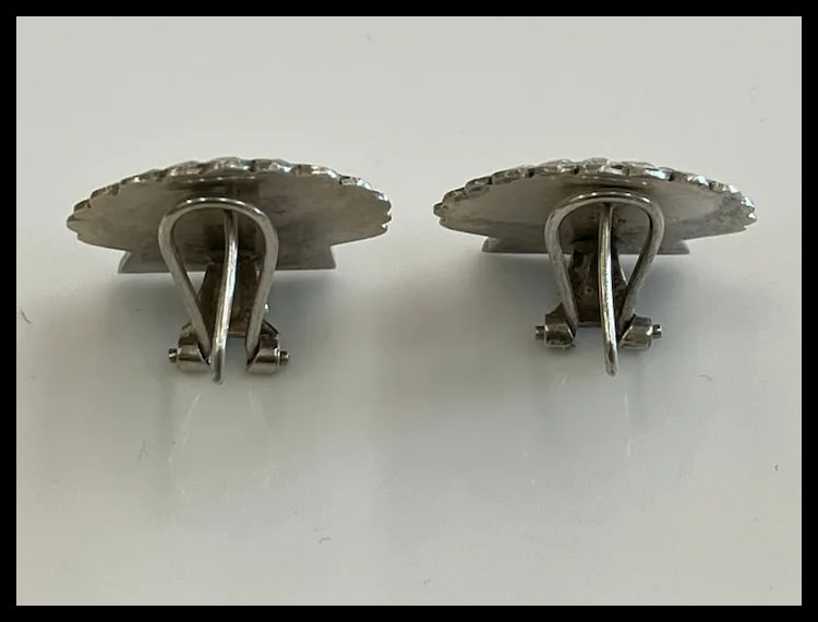 Vintage Sterling Silver Seashell Earrings - 3