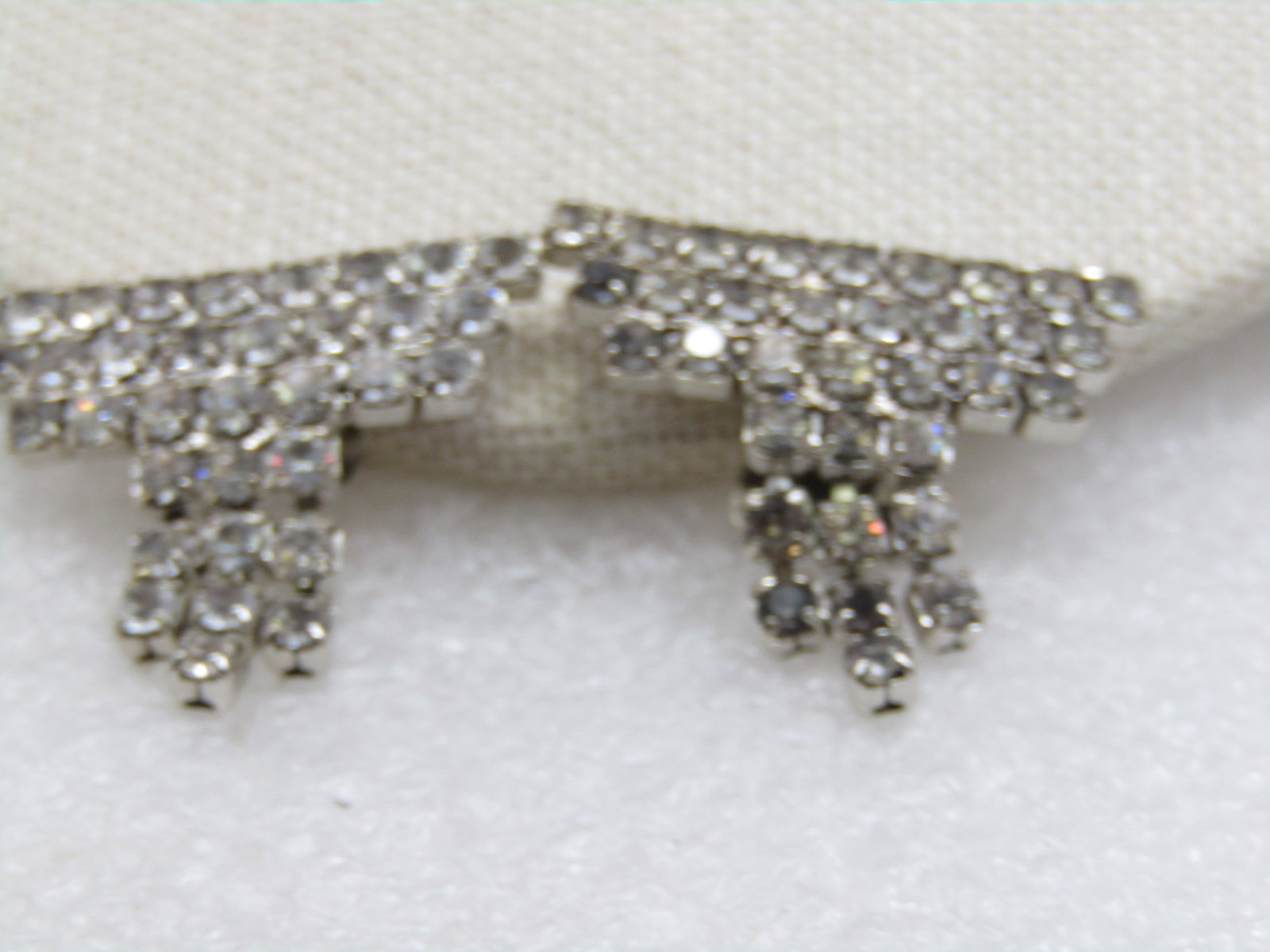 Vintage Rhinestone Shoe Clips, Triple Row and Strand Dangles, 1.25" - 4