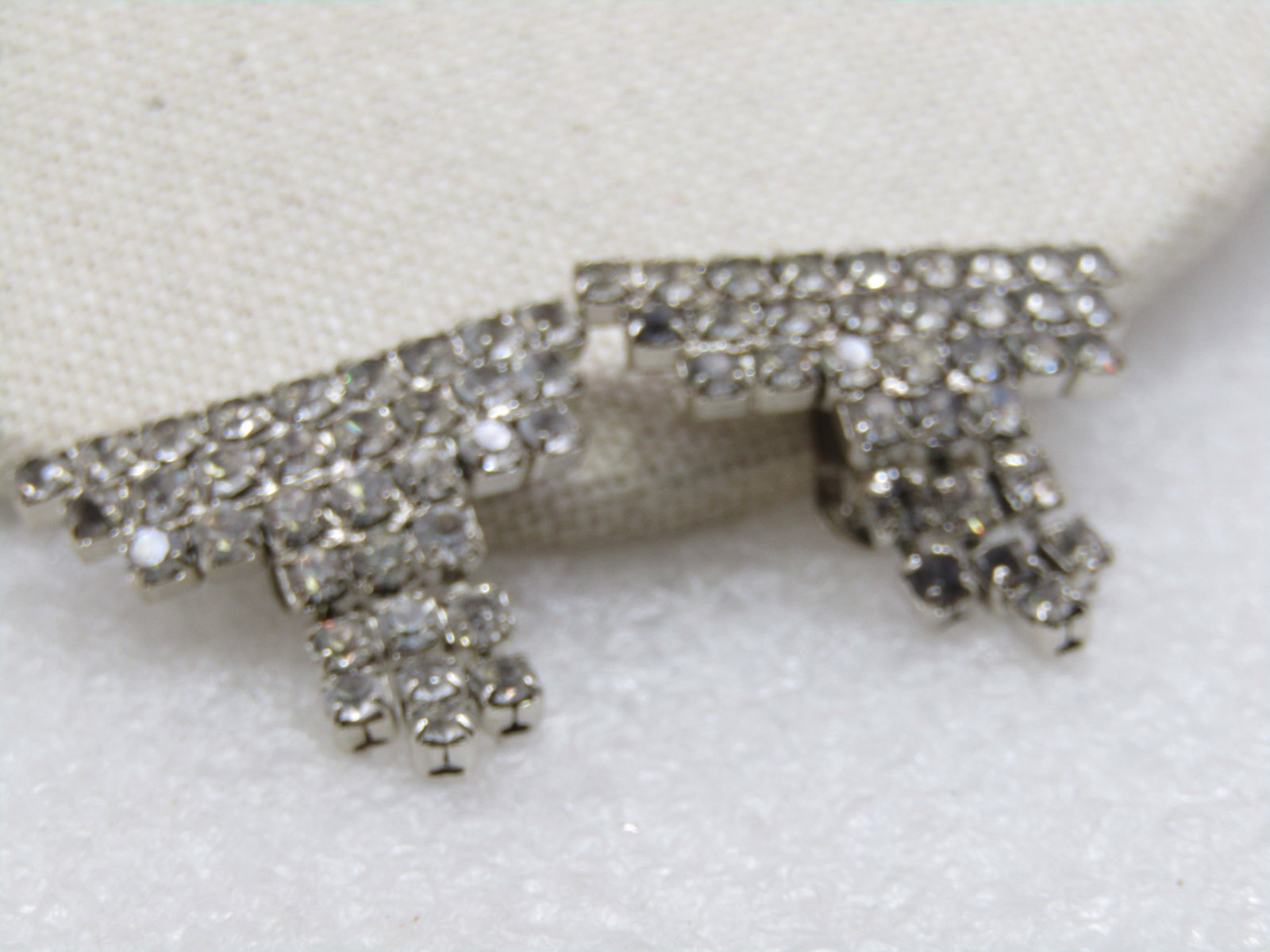 Vintage Rhinestone Shoe Clips, Triple Row and Strand Dangles, 1.25" - 5