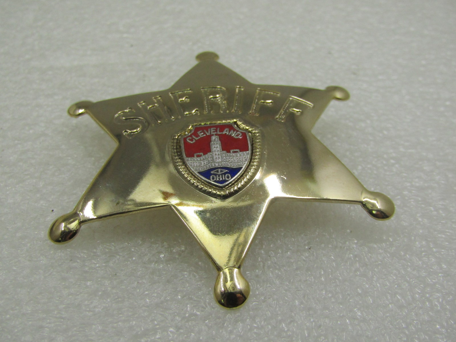 Vintage Enameled Cleveland Sherrif Badge Brooch, 2.75" Signed Fort - 3