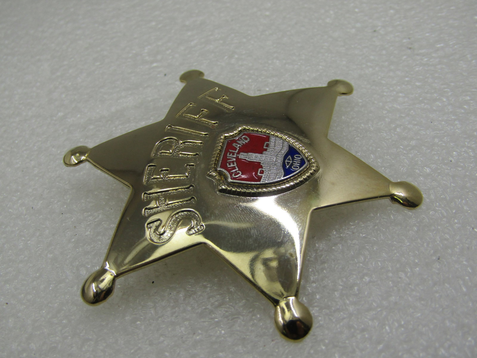 Vintage Enameled Cleveland Sherrif Badge Brooch, 2.75" Signed Fort - 4