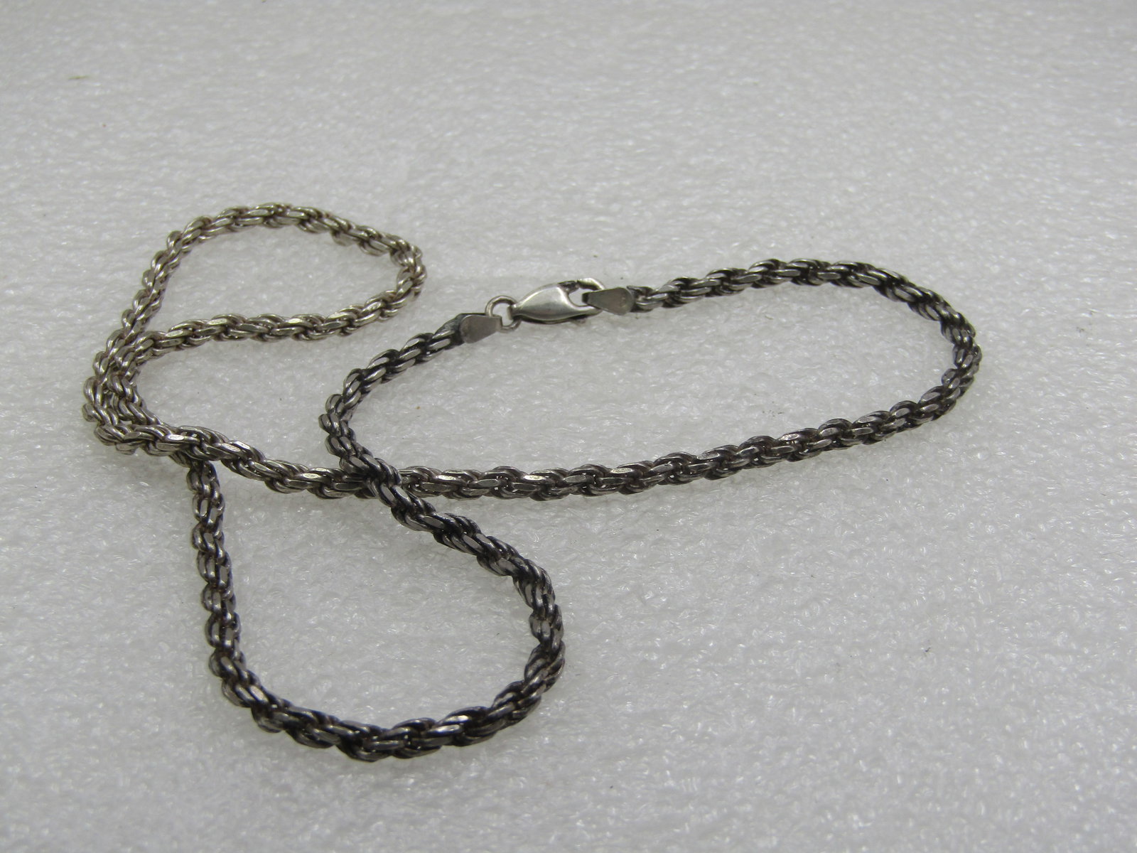 Vintage Sterling Silver Rope Necklace, 18", 3mm, Italy - 6