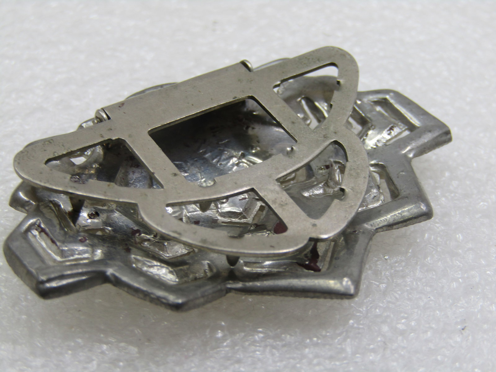 Antique Czech Glass & Rhinestone Dress Clip, 1920's-1930's, 2.25" - 5