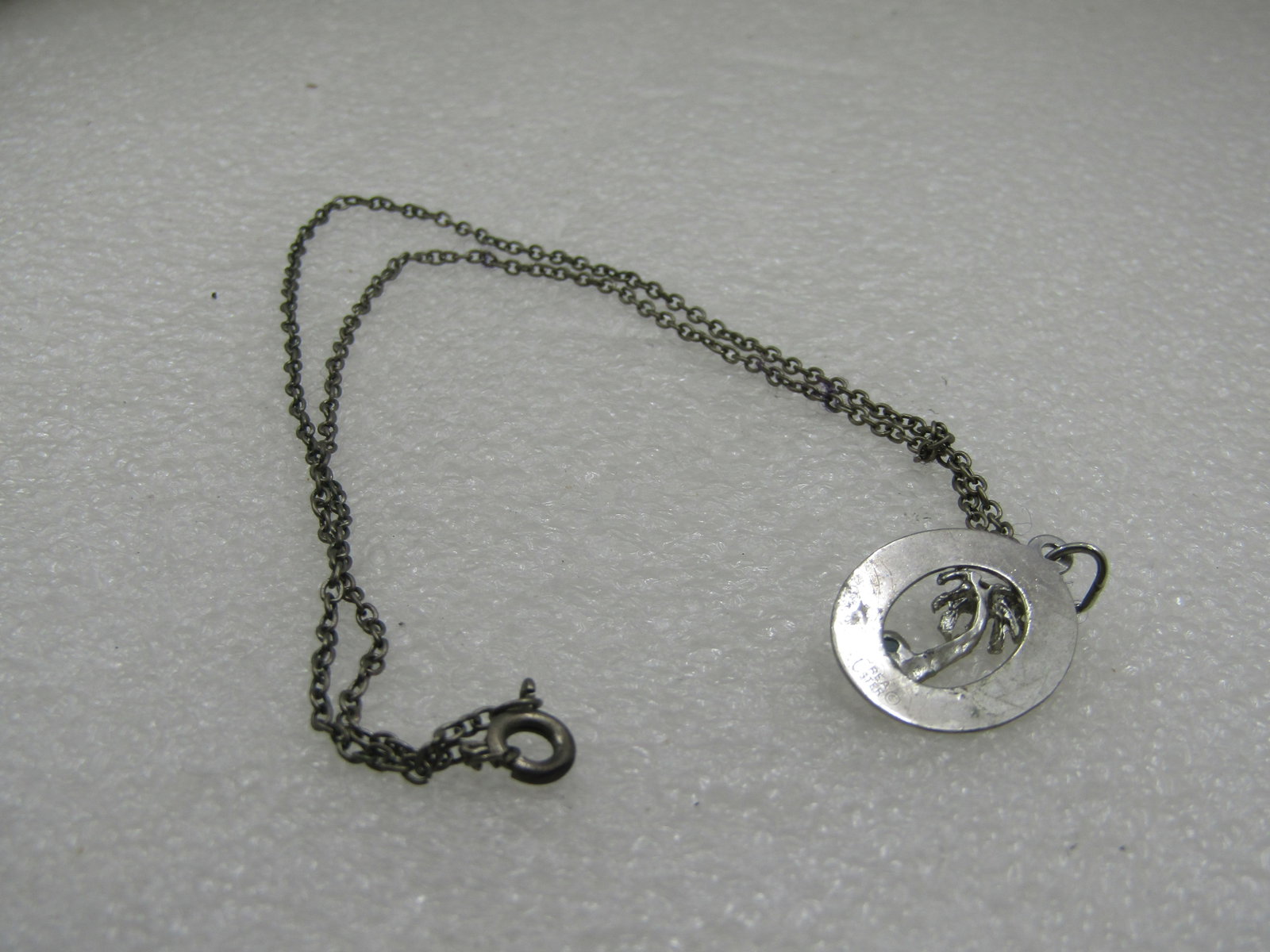 Vintage Sterling St. Martin Charm/Pendant on 19" Chain, Signed Crea Sterling - 6