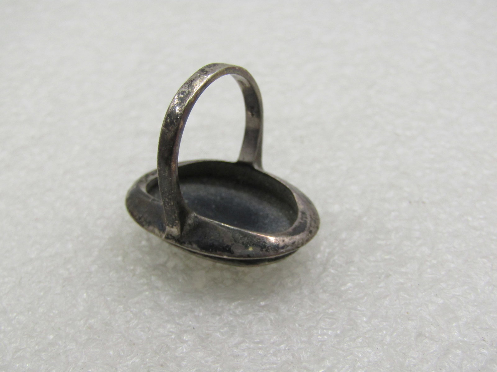 Vintage Sterling Oval Onyx Marcasite Ring, Sz. 7, 1970's-1980's - 6