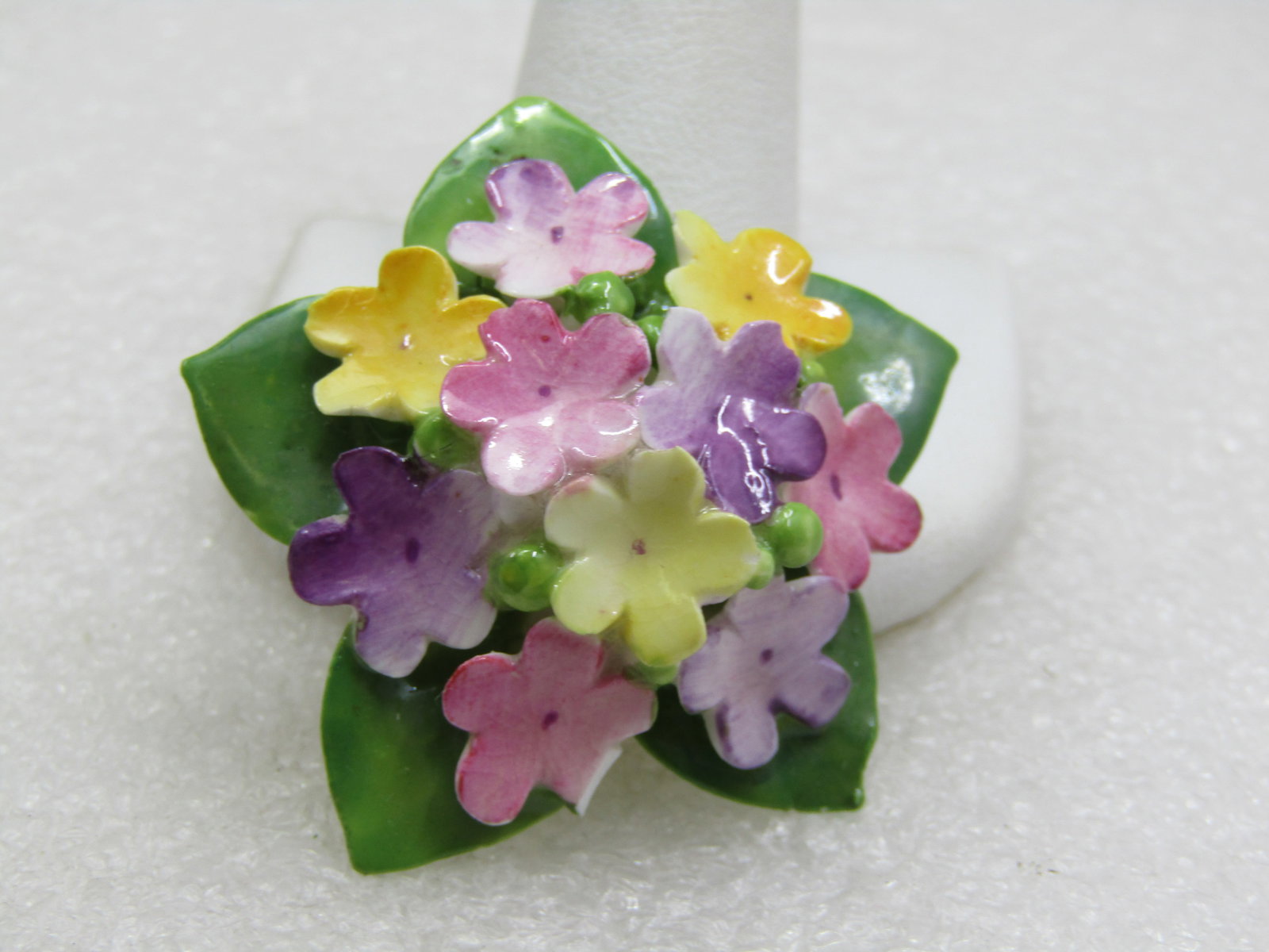 Vintage Porcelain Forget-me-Not Brooch, Cara China, Staffordshire, England - 2