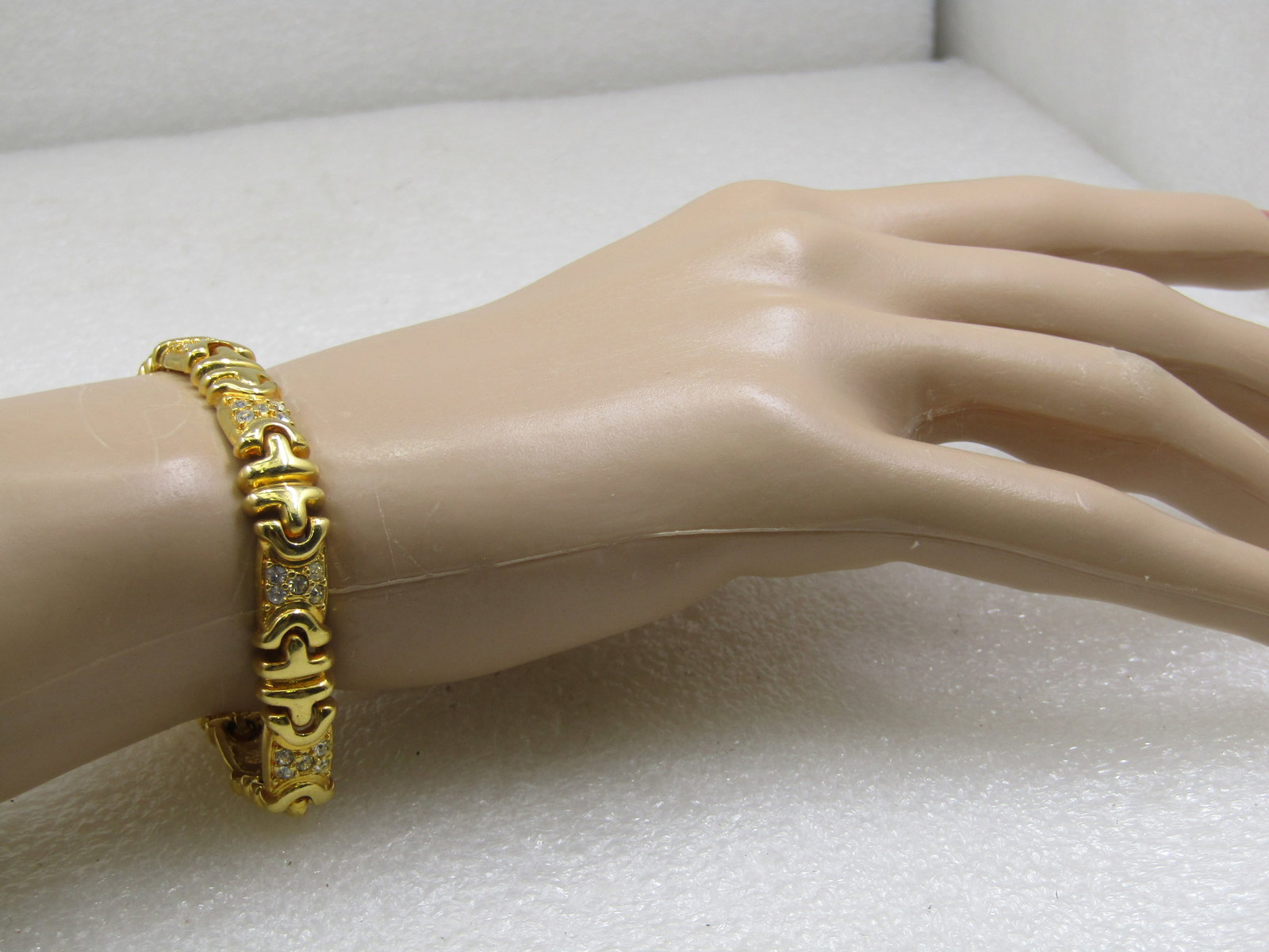 Vintage Joan Rivers Rhinestone Bracelet, 7.25, Gold Tone - 5