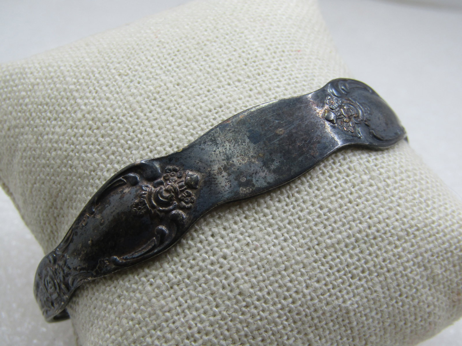 Vintage Wm. Rogers Oneida Spoon Silver Cuff Bracelet, 7.25 - 2