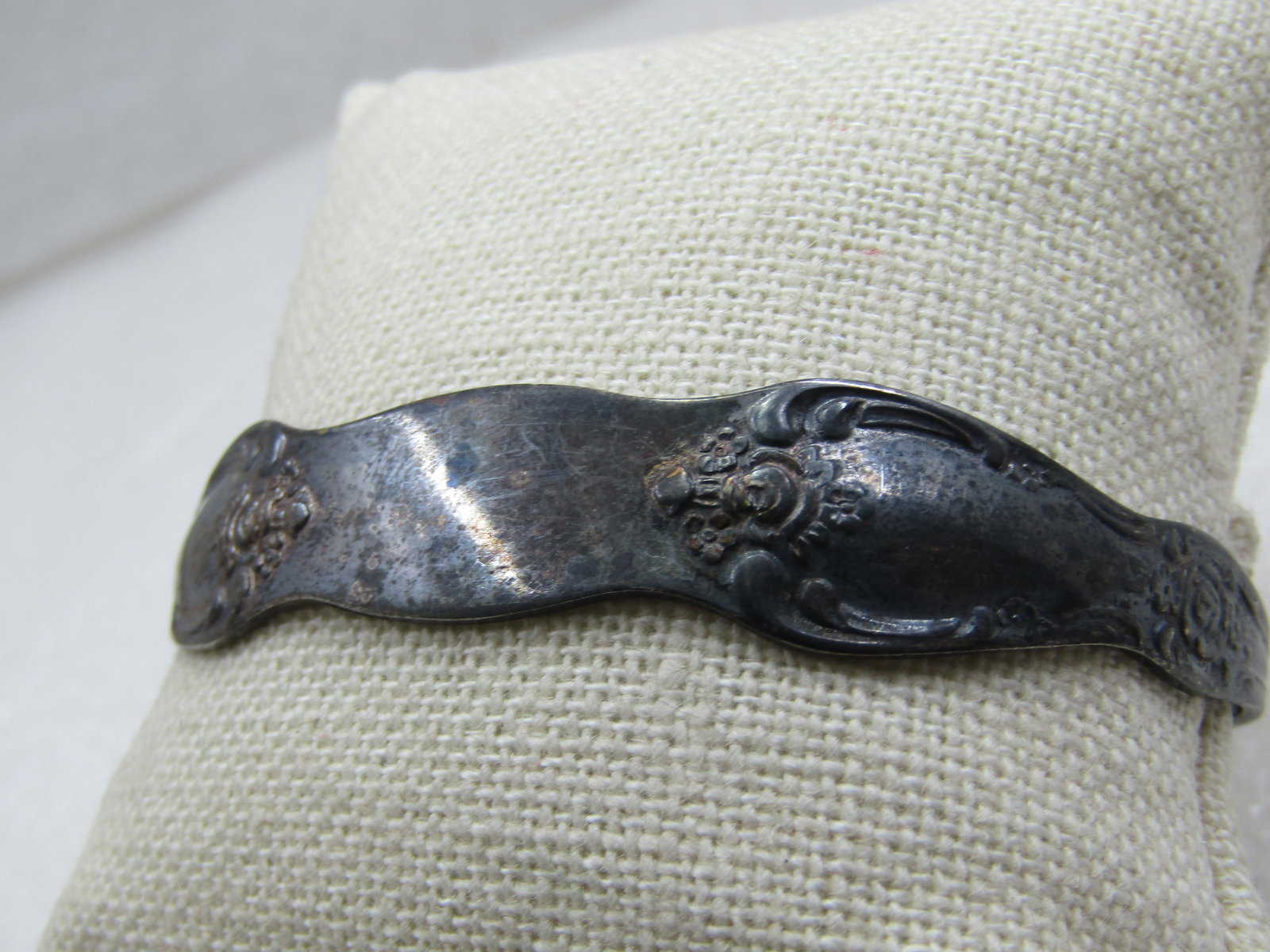 Vintage Wm. Rogers Oneida Spoon Silver Cuff Bracelet, 7.25 - 3