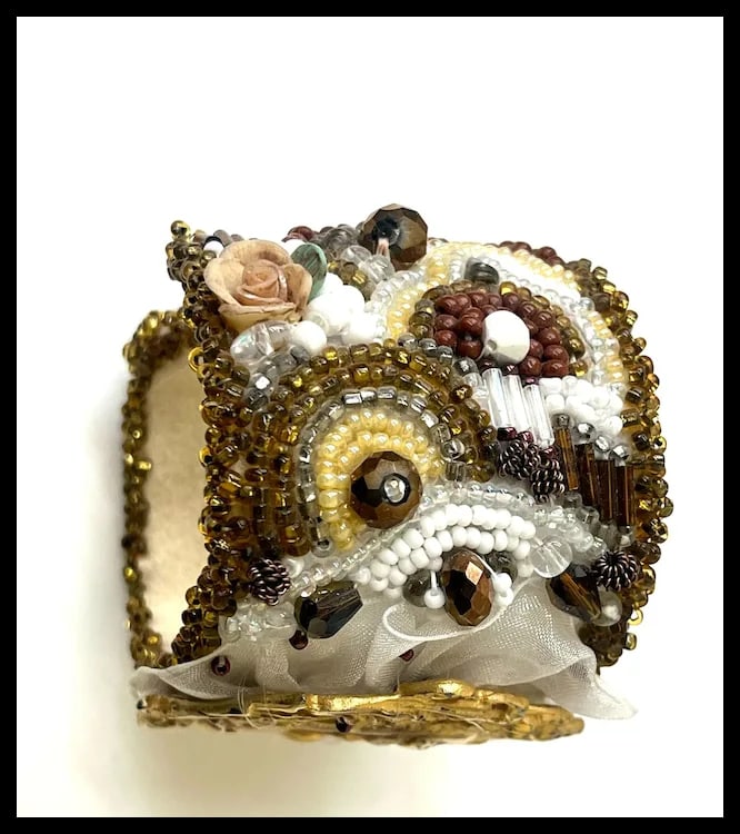 Vintage Handmade Artisan Beaded Bracelet/Cuff - 5