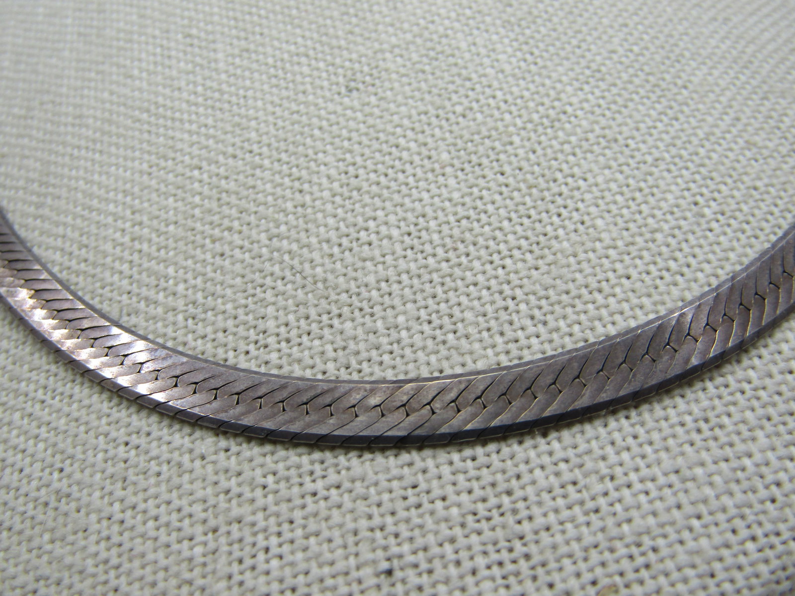 Vintage Sterling Herringbone Necklace, 5mm, 20", Unisex - 4
