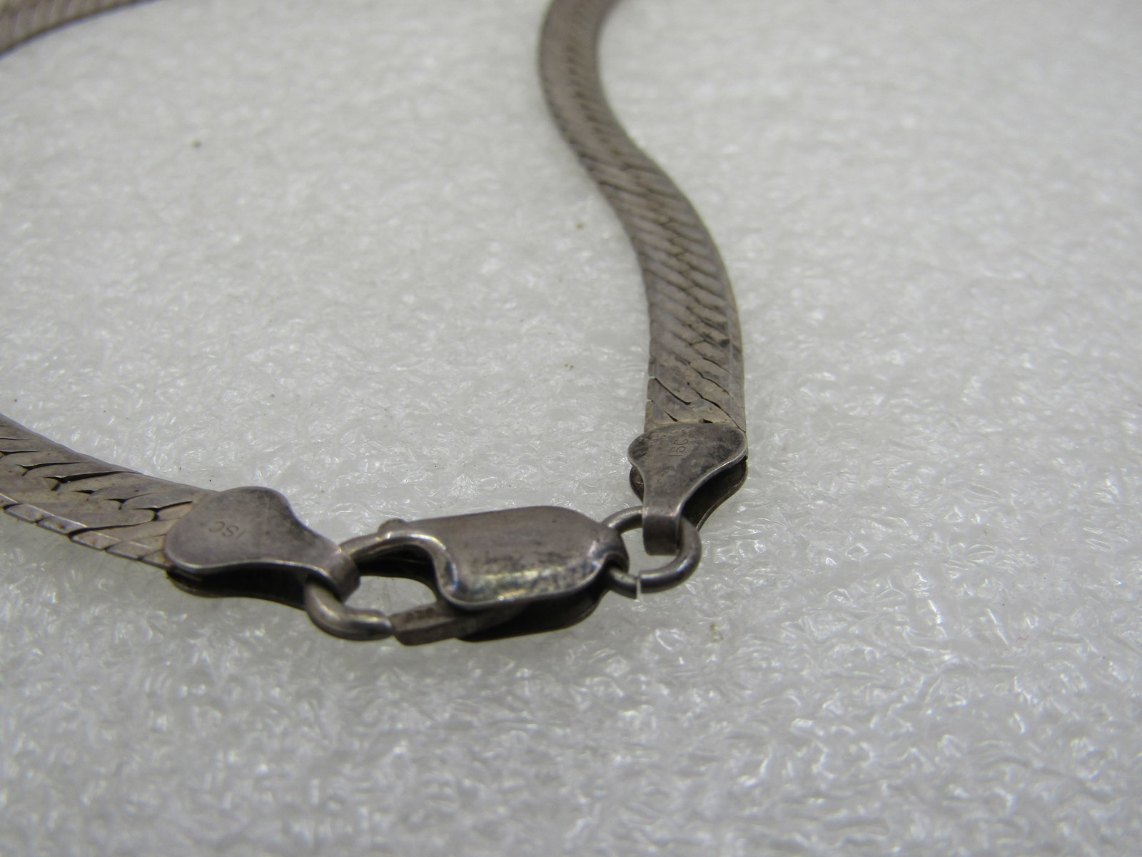 Vintage Sterling Herringbone Necklace, 5mm, 20", Unisex - 7