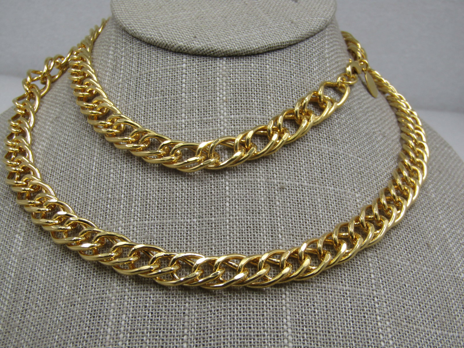 Vintage Kenneth Jay Lane Gold Tone Necklace, 30", 9.5mm wide, Chunky Link - 2