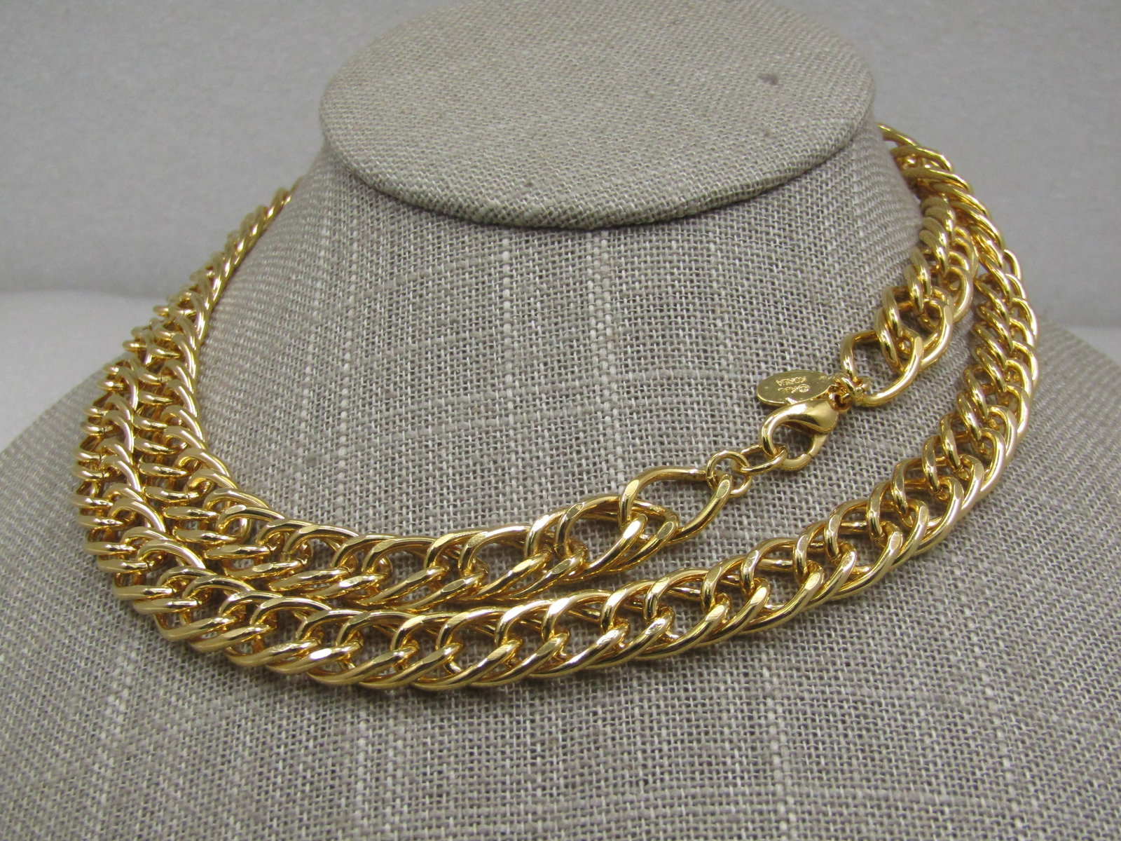 Vintage Kenneth Jay Lane Gold Tone Necklace, 30", 9.5mm wide, Chunky Link - 3