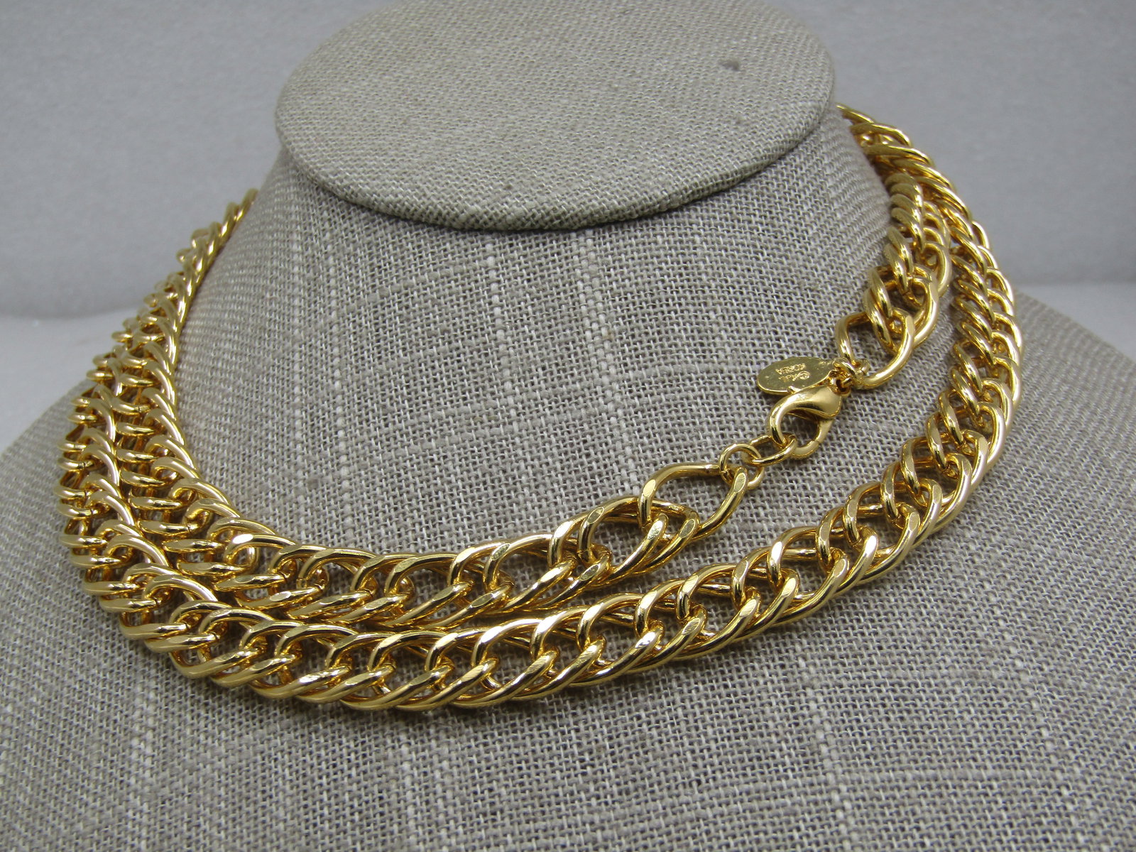 Vintage Kenneth Jay Lane Gold Tone Necklace, 30", 9.5mm wide, Chunky Link - 4