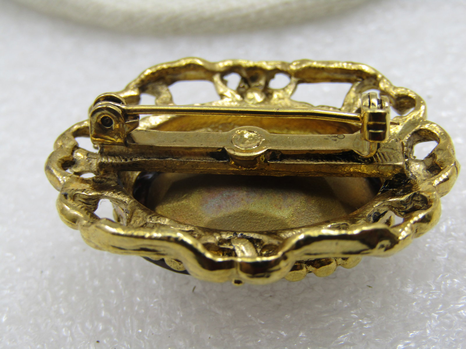 Vintage Victorian Themed Purple Rhinestone Brooch, 1.5" - 7