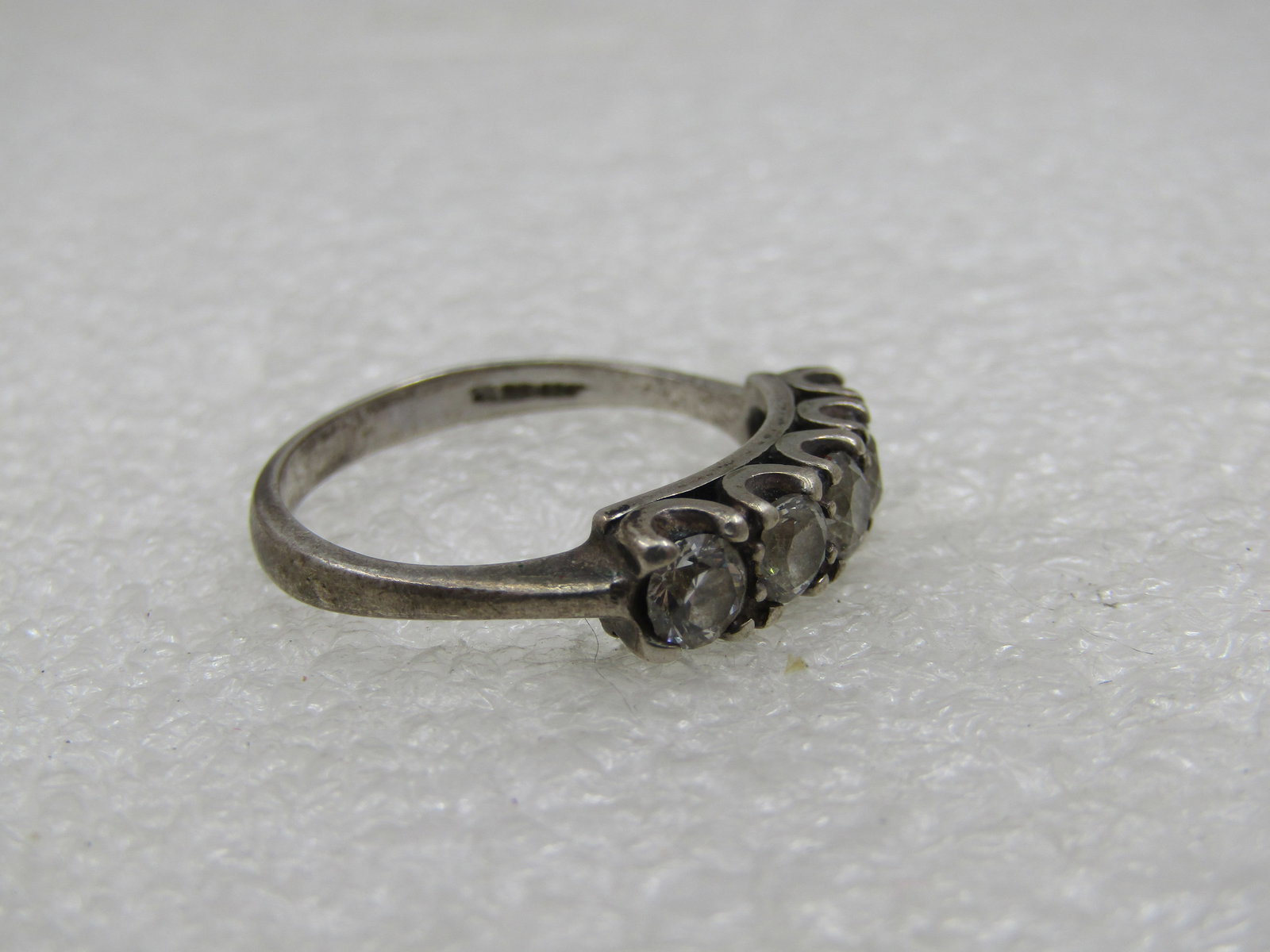 Vintage Sterling CZ Wedding/Anniversary Band, 1 TCW, Size 10 - 5