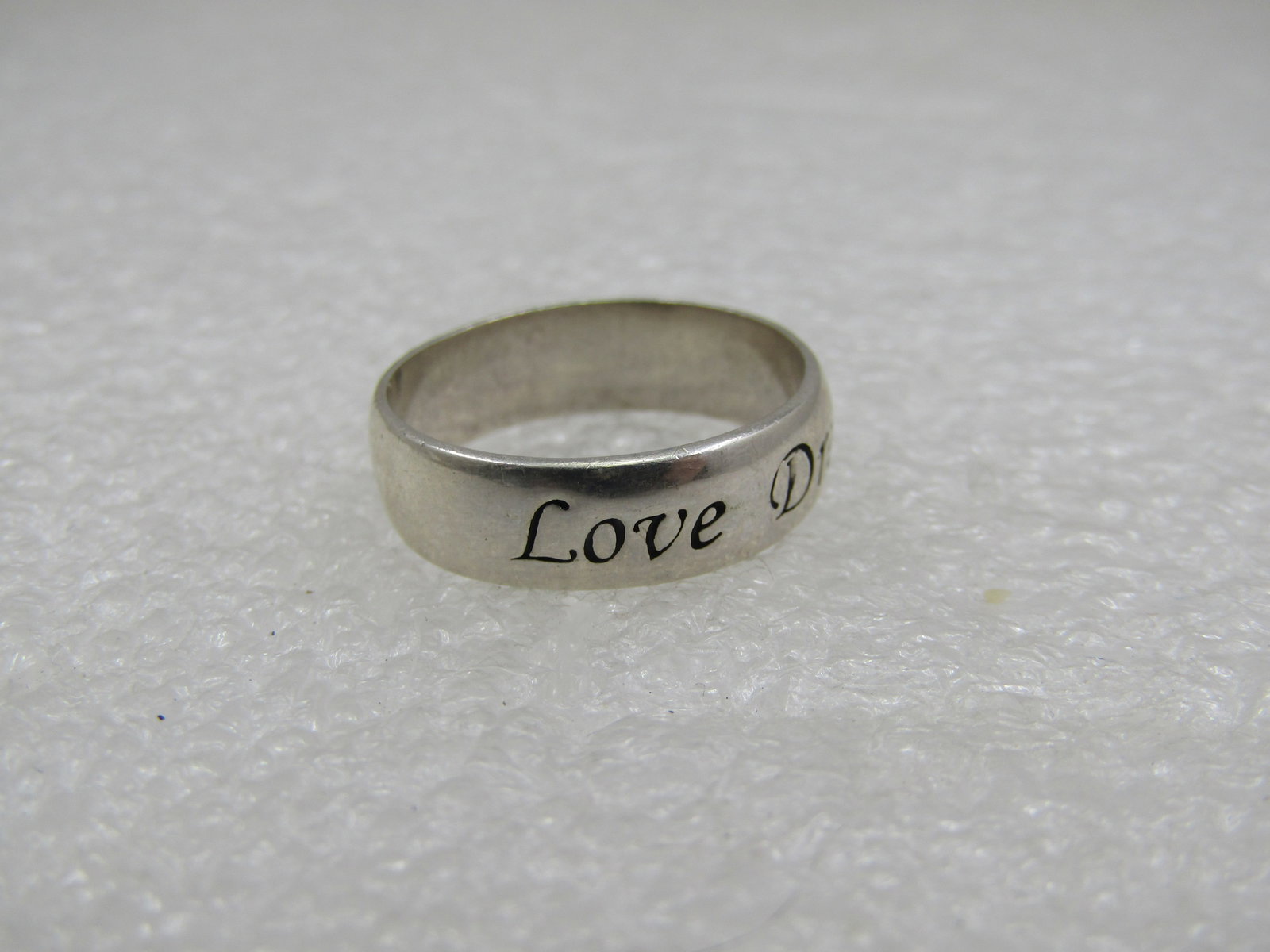 Vintage Sterling Dream Believe Band Ring, Signed RJ, Sz. 7 - 4