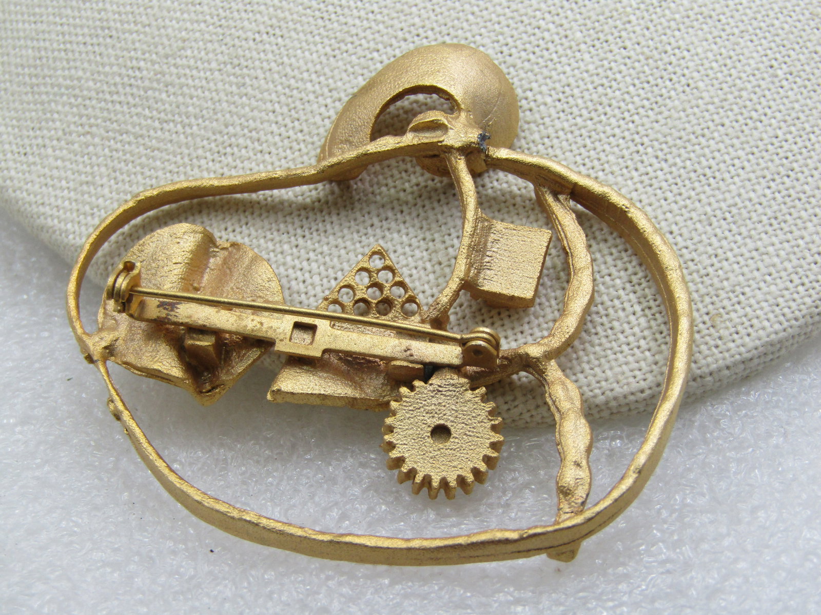 Vintage Modern Steam Punk Face Brooch, 2.75" by 2.5" - 4